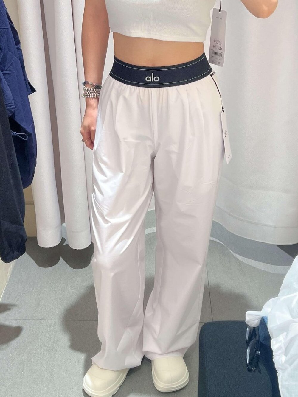 ALO Yoga White/Black City Style Suit Up Trouser🤍🖤Regular 30" Inseam
